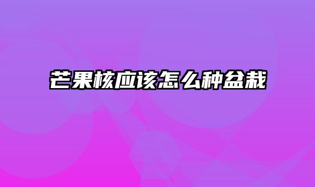 芒果核应该怎么种盆栽