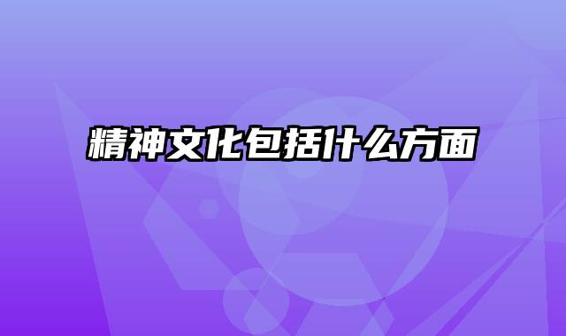 精神文化包括什么方面