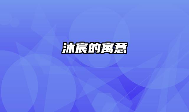 沐宸的寓意