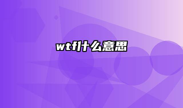 wtf什么意思