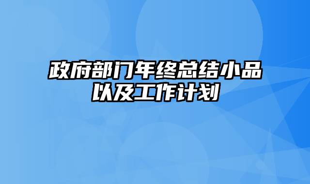 政府部门年终总结小品以及工作计划