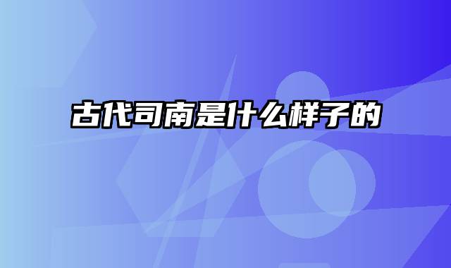 古代司南是什么样子的