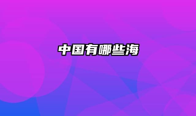 中国有哪些海