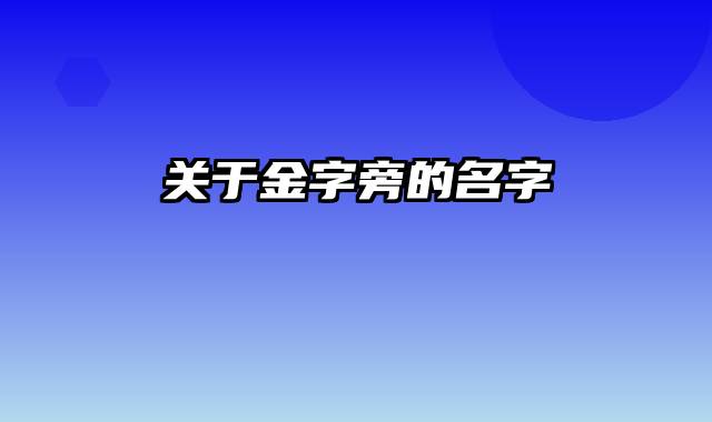 关于金字旁的名字