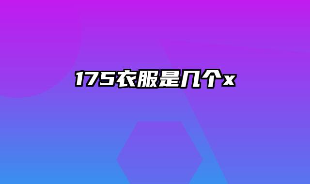 175衣服是几个x