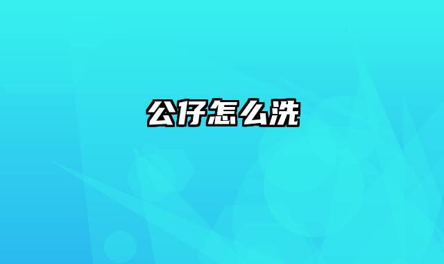 公仔怎么洗