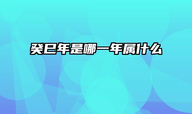 癸巳年是哪一年属什么