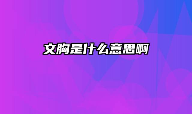 文胸是什么意思啊