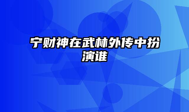 宁财神在武林外传中扮演谁