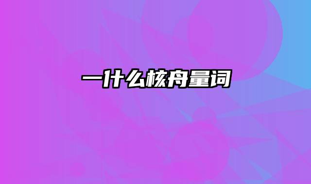 一什么核舟量词
