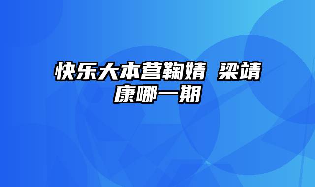 快乐大本营鞠婧祎梁靖康哪一期