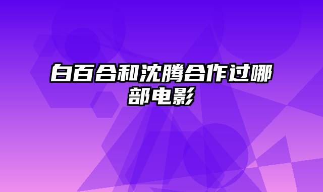 白百合和沈腾合作过哪部电影