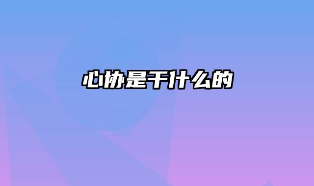 心协是干什么的