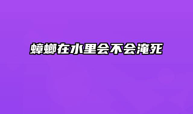 蟑螂在水里会不会淹死