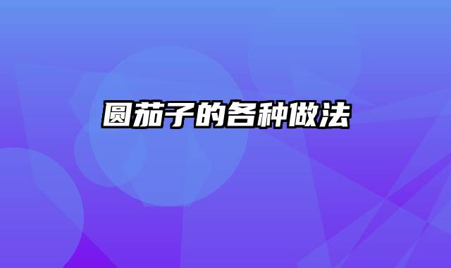 圆茄子的各种做法