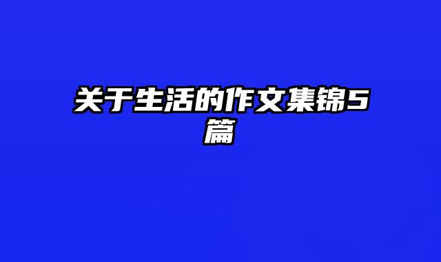 关于生活的作文集锦5篇