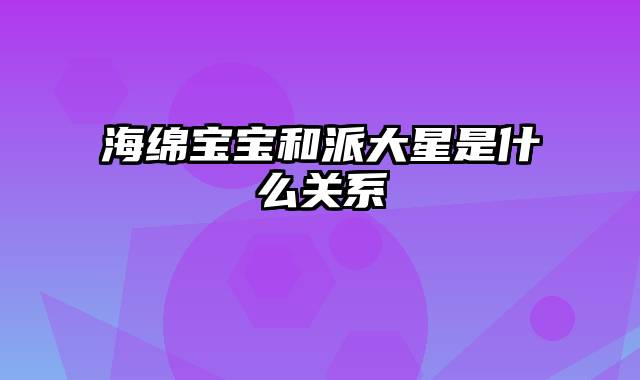 海绵宝宝和派大星是什么关系