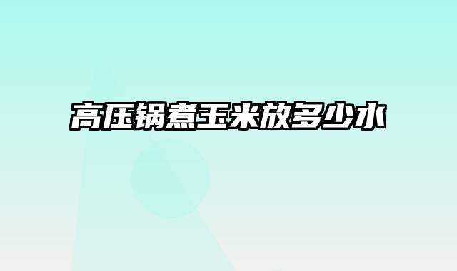 高压锅煮玉米放多少水