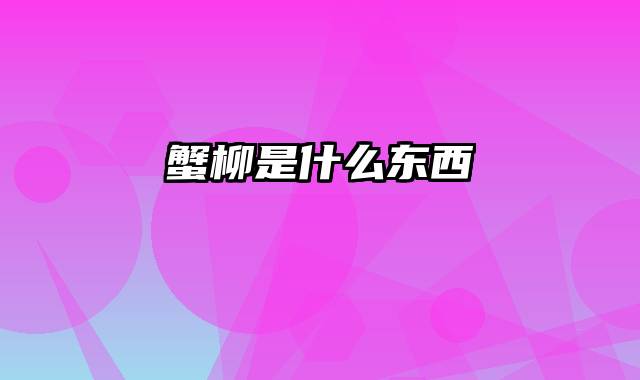 蟹柳是什么东西