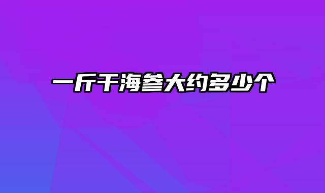 一斤干海参大约多少个