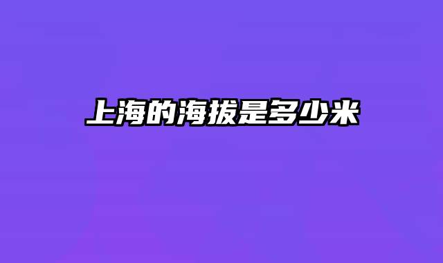 上海的海拔是多少米