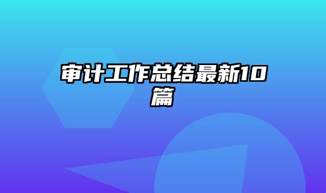 审计工作总结最新10篇