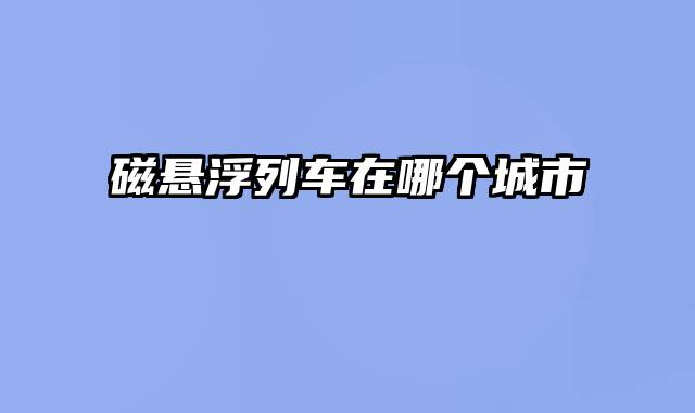 磁悬浮列车在哪个城市