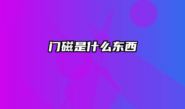 门磁是什么东西