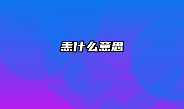 恚什么意思