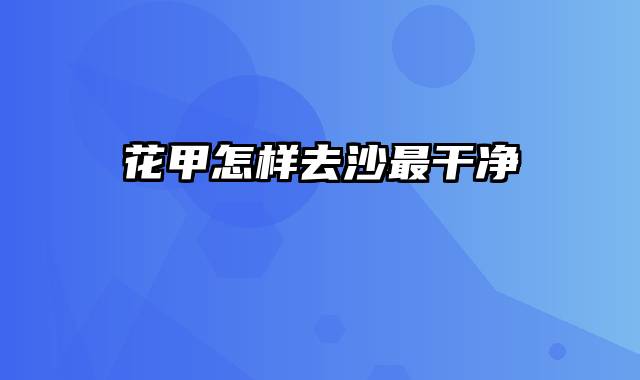 花甲怎样去沙最干净