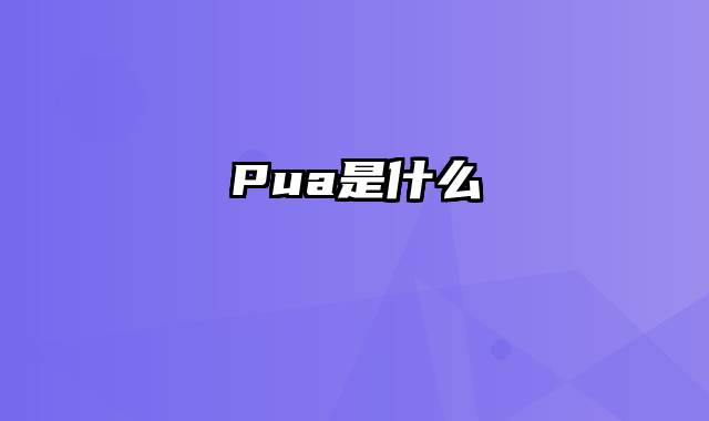 Pua是什么