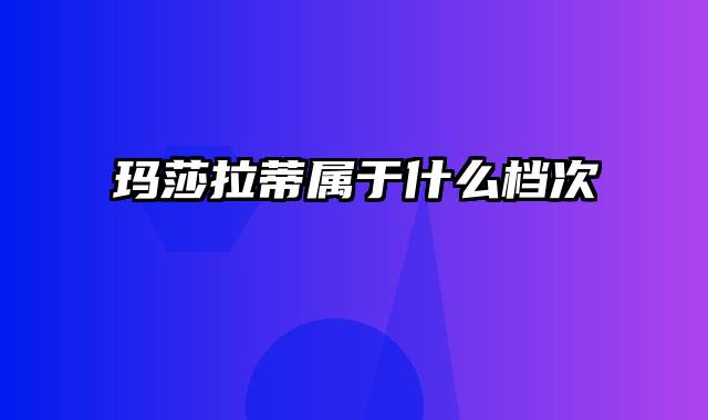 玛莎拉蒂属于什么档次