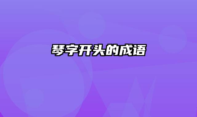 琴字开头的成语