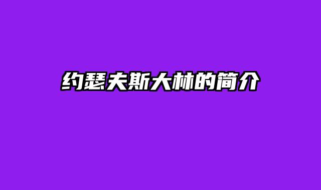 约瑟夫斯大林的简介