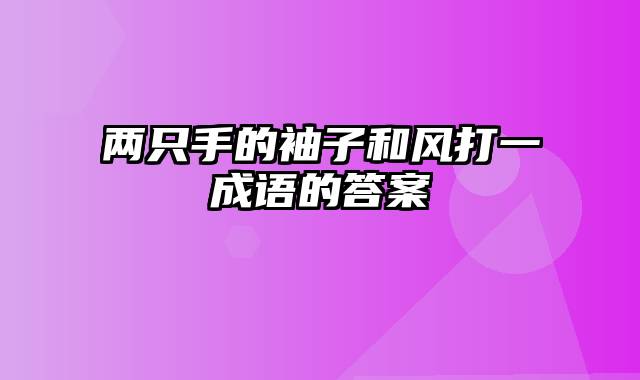 两只手的袖子和风打一成语的答案