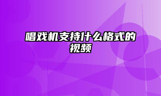 唱戏机支持什么格式的视频