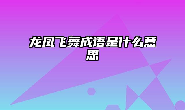 龙凤飞舞成语是什么意思