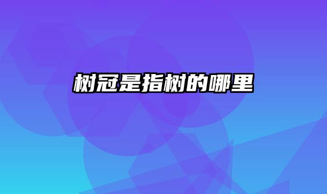 树冠是指树的哪里