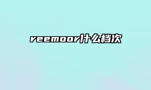 reemoor什么档次