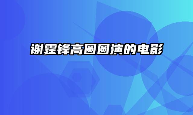 谢霆锋高圆圆演的电影