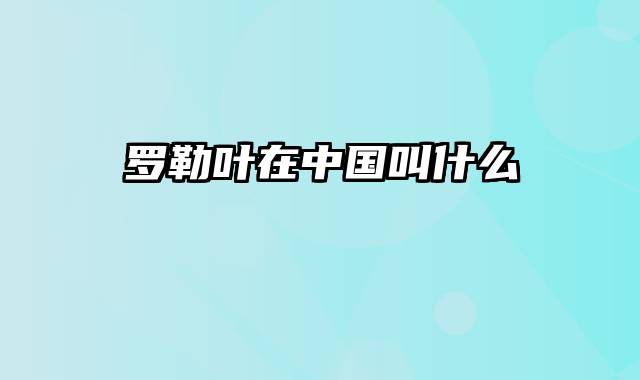 罗勒叶在中国叫什么