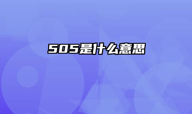 505是什么意思