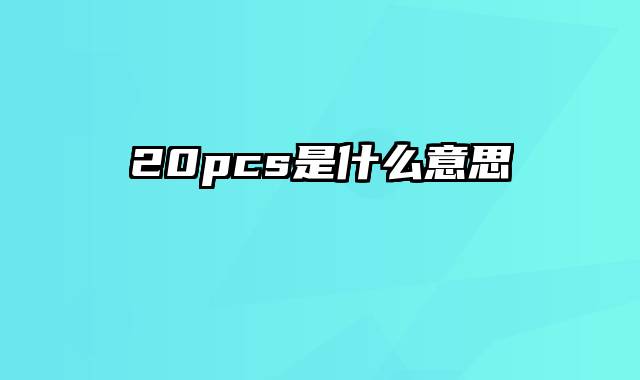 20pcs是什么意思