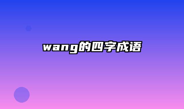 wang的四字成语