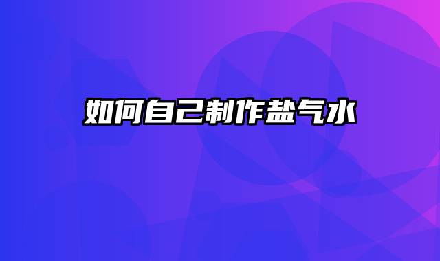 如何自己制作盐气水