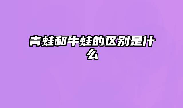 青蛙和牛蛙的区别是什么