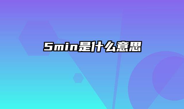 5min是什么意思