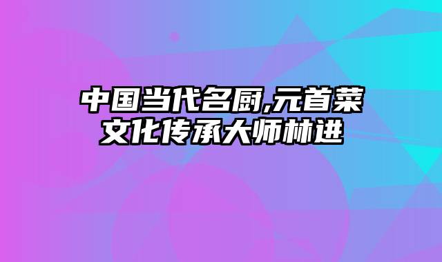 中国当代名厨,元首菜文化传承大师林进