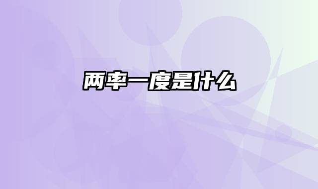 两率一度是什么