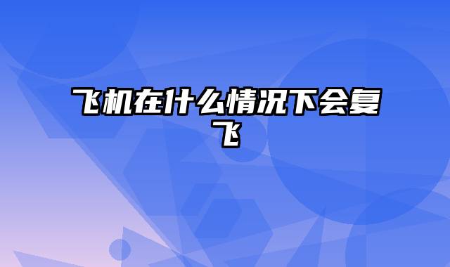 飞机在什么情况下会复飞